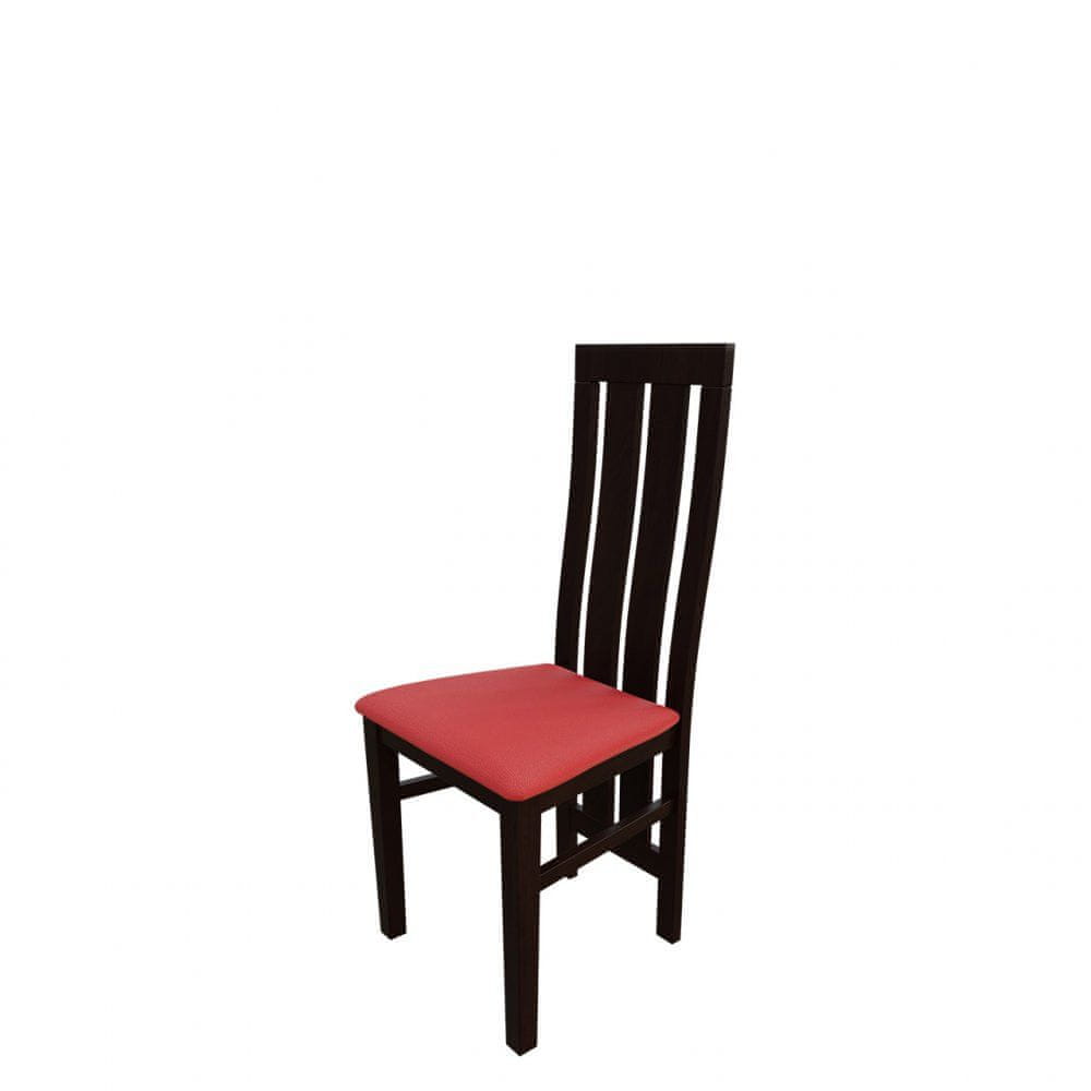 Veneti Jedálenská stolička MOVILE 42 - orech / červená ekokoža